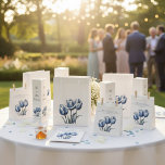 Tulips in Delft Blue customisable Favour Bags<br><div class="desc">Present your wedding favours with grace and charm in these lovely Delft blue tulip favour bags. Featuring an elegant watercolor illustration of the iconic blue tulips, these bags add a touch of classic Dutch beauty to your special day. The customisable option allows you to add your names, wedding date, or...</div>