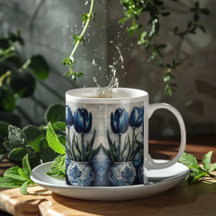 Tulips in Delft Blue  Magic Mug