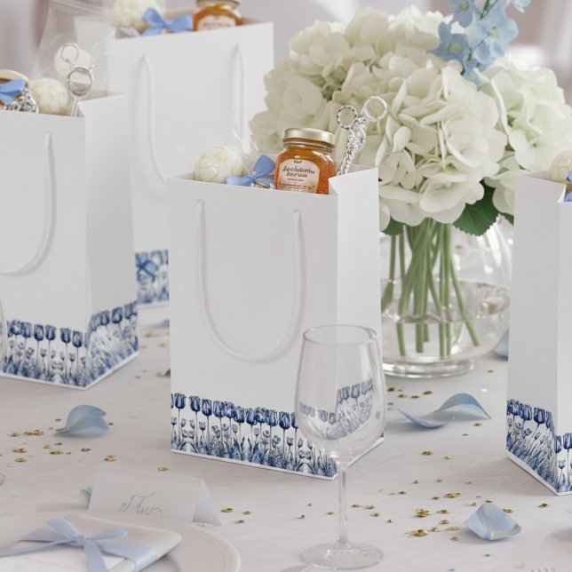 Tulips in Delft Blue  Small Gift Bag (Creator Uploaded)