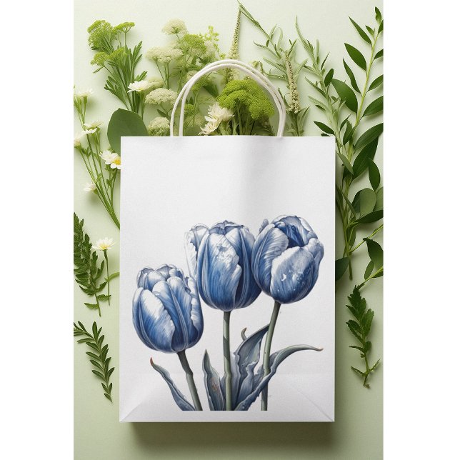 Tulips in Delft Blue  Small Gift Bag (Creator Uploaded)