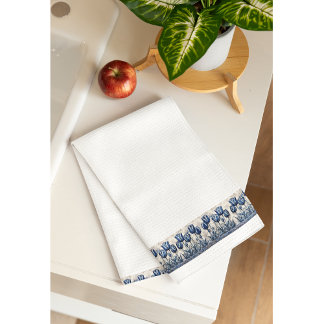 Tulips in Delft Blue  Tea Towel