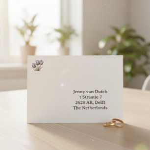 Tulips in Delft Blue, wedding envelop customisable Envelope