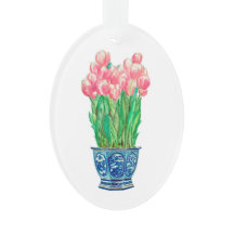 Tulips in Delft Pot