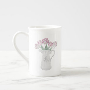 Tulips in Pitcher Ceramic Bone China Mug
