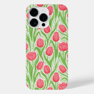 Tulips in red and green iPhone 14 pro max case