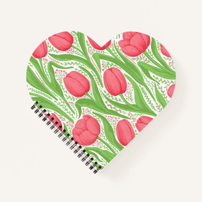 Tulips in red and green notebook (Front)
