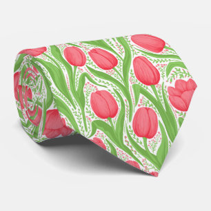 Tulips in red and green tie
