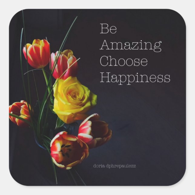 Tulips in the Dark Square Sticker (Front)