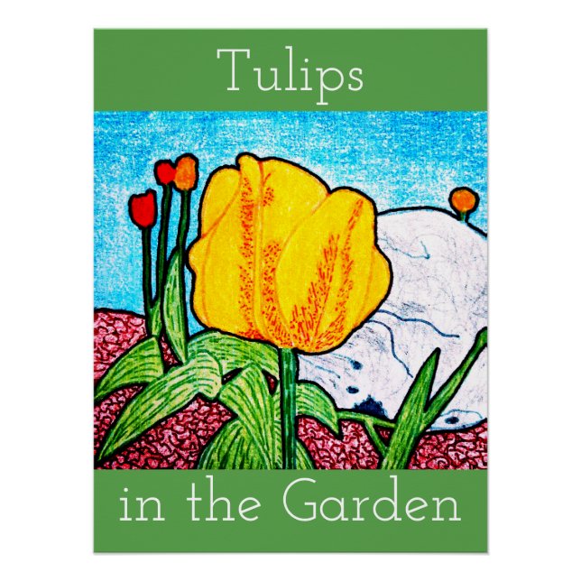 Tulips in the Garden Poster (Front)
