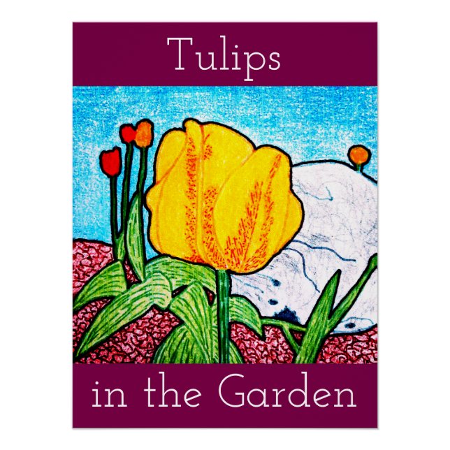 Tulips in the Garden Poster (Front)