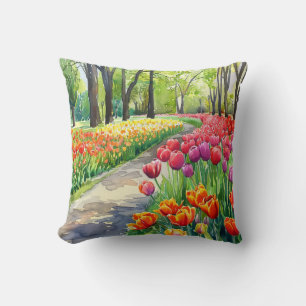 Tulips in The Park Cushion