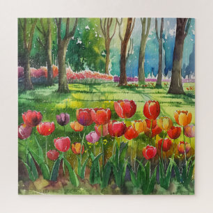 Tulips in The Park Jigsaw Puzzle
