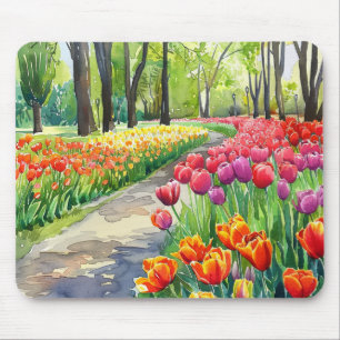 Tulips in The Park Mouse Mat