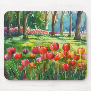 Tulips in The Park Mouse Mat
