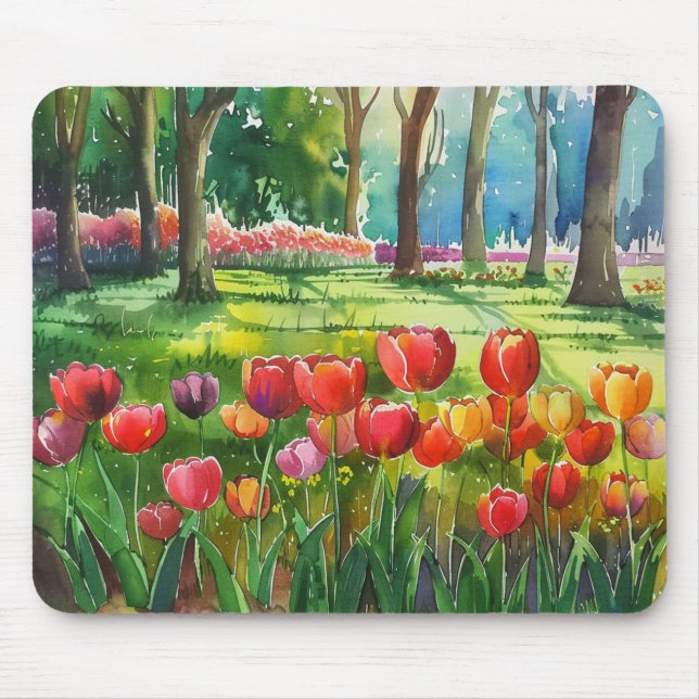 Tulips in The Park Mouse Mat (Front)