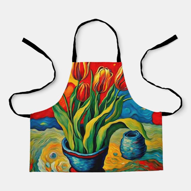 Tulips in vase apron (Front)