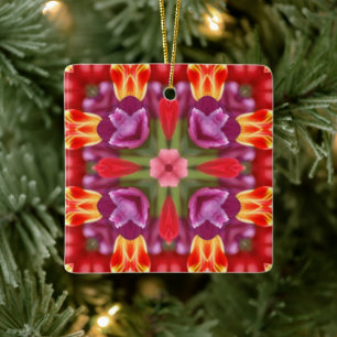 Tulips Kaleidoscope Ceramic Ornament