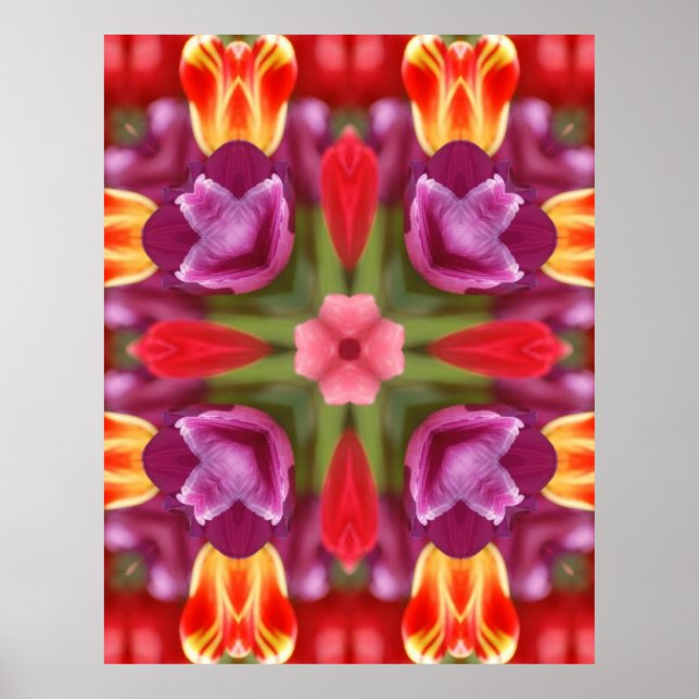 Tulips Kaleidoscope  Poster (Front)