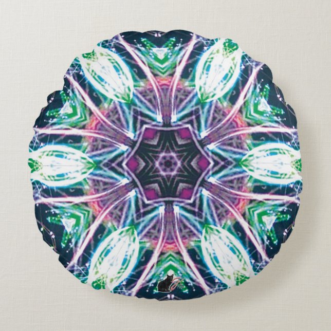 Tulips Kaleidoscope  Round Cushion (Front)