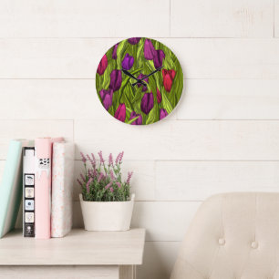 Tulips Large Clock