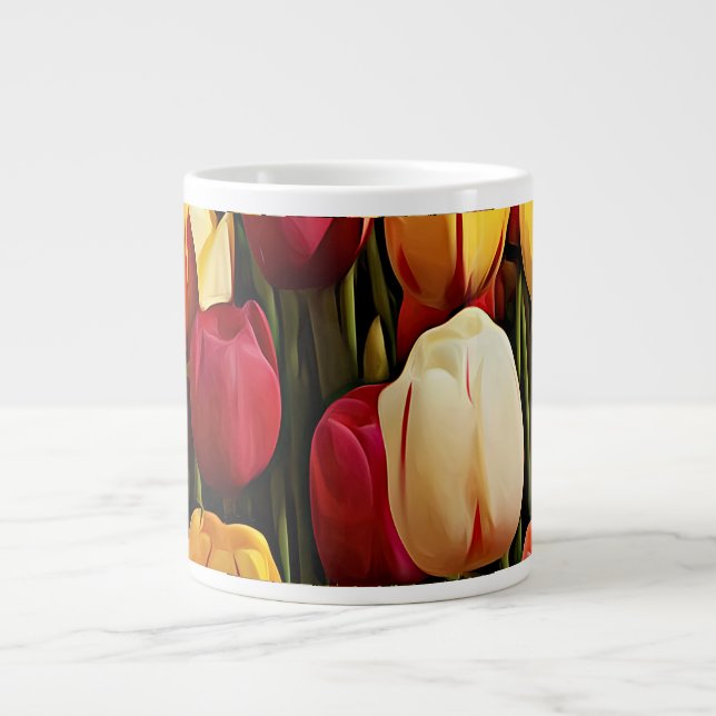 Tulips Large Coffee Mug (Front)