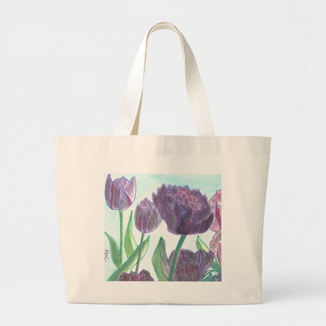 Tulips Large Tote Bag (Front)