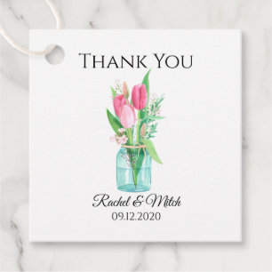 Tulips Mason Jar Rustic Wedding Favour Tags