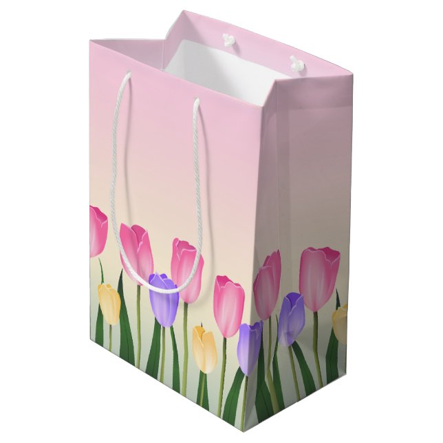 Tulips Medium Gift Bag (Back Angled)