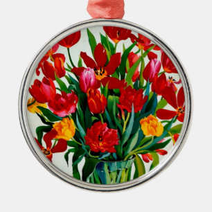 Tulips Metal Tree Decoration