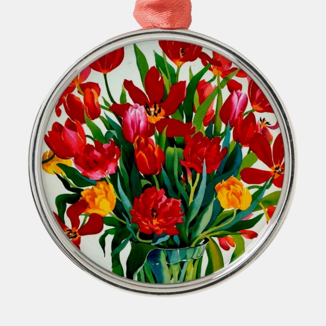 Tulips Metal Tree Decoration (Front)