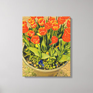 Tulips modern floral flower festival canvas print
