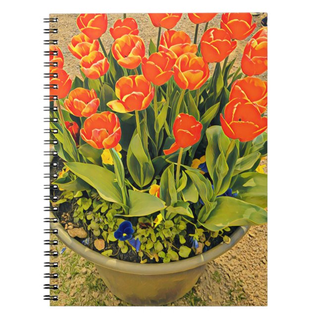 Tulips modern floral flower festival notebook (Front)