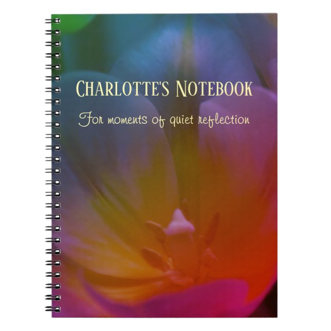 Tulips Name and Message Floral Notebook or Journal (Front)