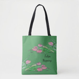 Tulips Napping Tote Bag