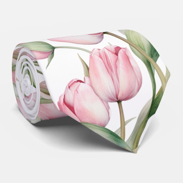 Tulips Neck Tie (Rolled)