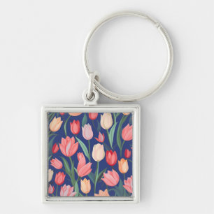 Tulips pattern. key ring