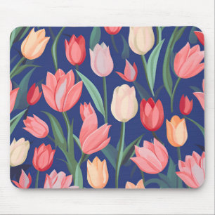 Tulips pattern mouse mat