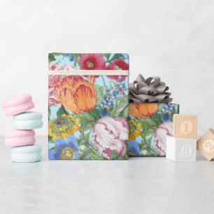 Tulips Peony Spring Flower Garden Wrapping Paper