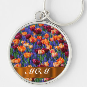 Tulips personalised mum key ring