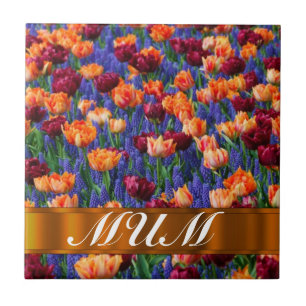 Tulips personalised mum tile