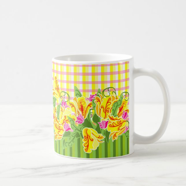 Tulips & Plaid Spring Coffee Cup (Right)