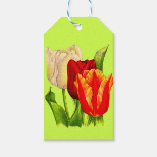 tulips print gift tags