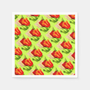 tulips print napkin