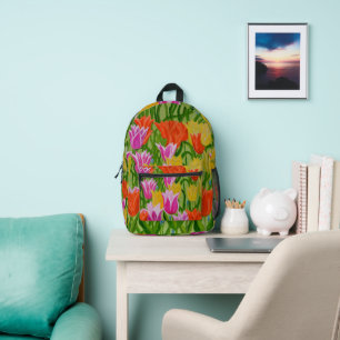 Tulips  printed backpack