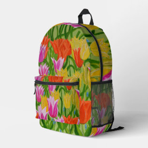 Tulips  printed backpack