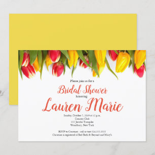 Tulips Red Yellow Bridal Shower Invitation