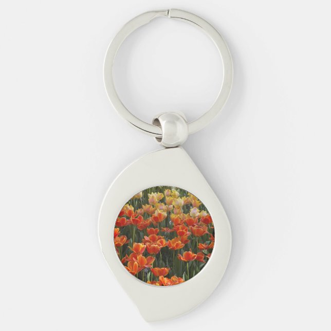 Tulips Round Metal Keychain (Front)