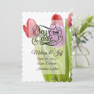 Tulips save the date invitation