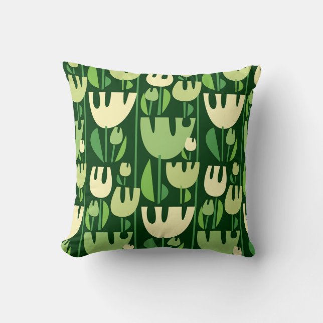 Tulips Scandinavian Style Pattern Cushion (Front)
