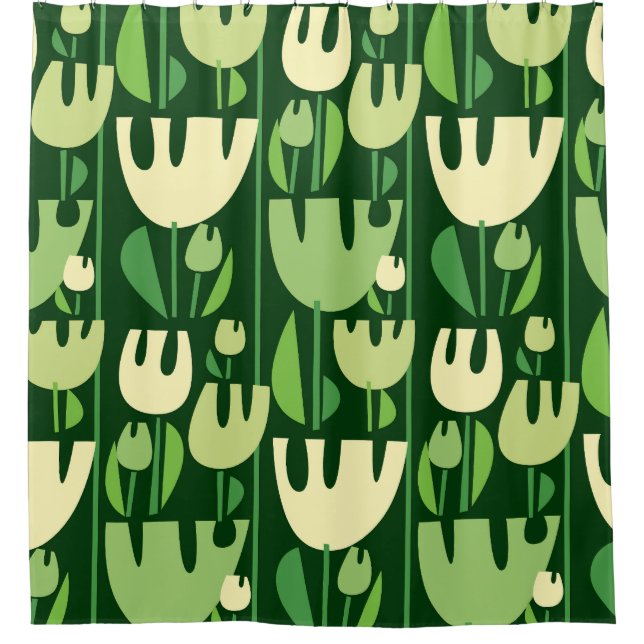 Tulips Scandinavian Style Pattern Shower Curtain (Front)